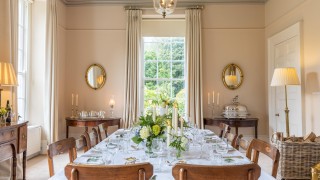 Dining room table set for a special occasion